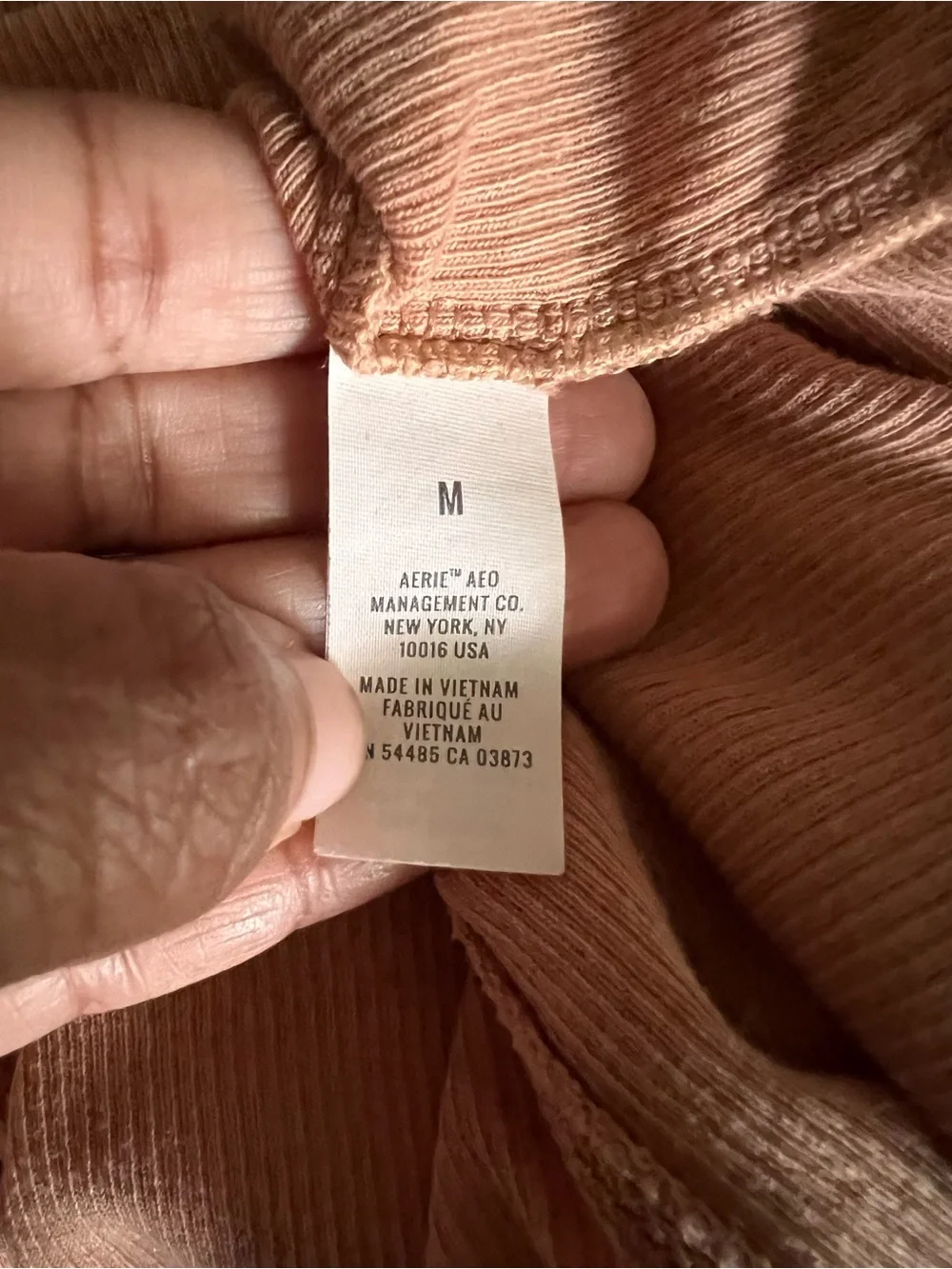 Aerie Long Sleeve Ribbed Henley Top - Taupe